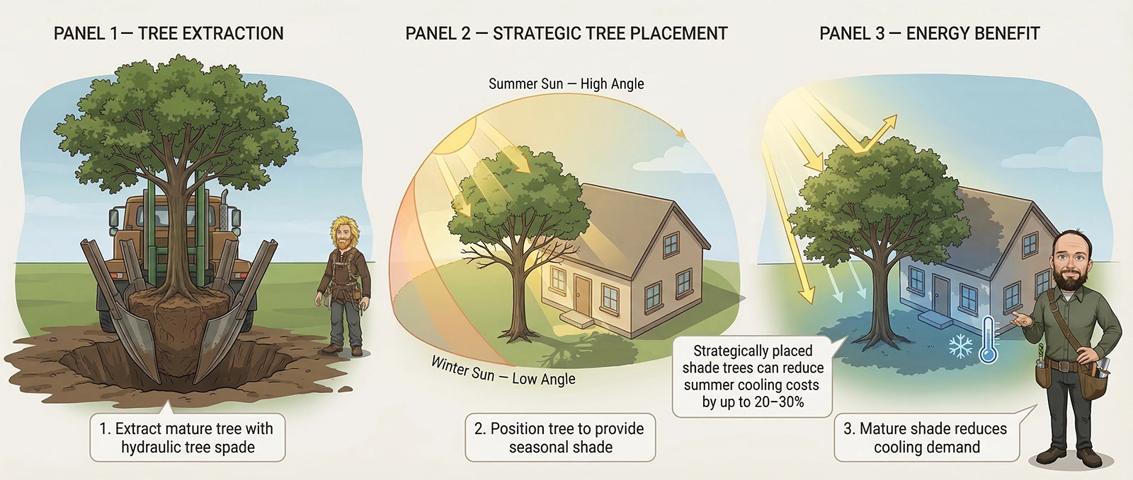 Mature shade tree over a residential property